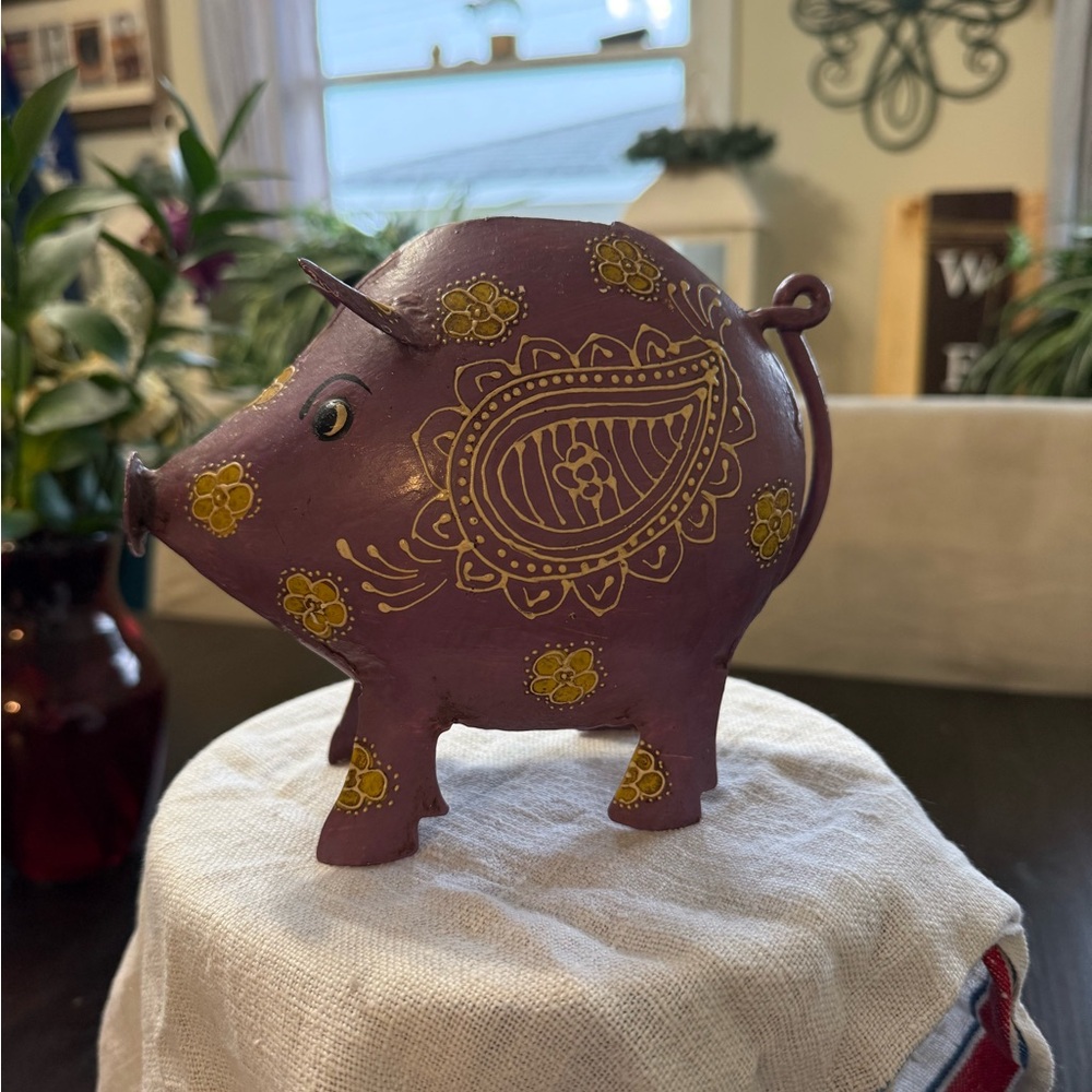 Royal Art & Gift Purple Paisley Piggy Bank
